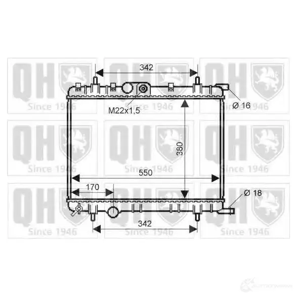 Радиатор охлаждения двигателя QUINTON HAZELL qer2284 5050438007961 670894 M WSX89 изображение 0