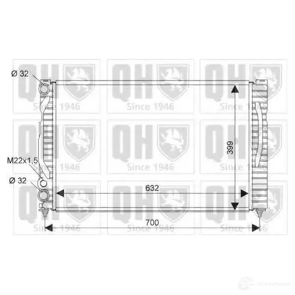 Радиатор охлаждения двигателя QUINTON HAZELL 2 GQQJN 5016593550841 qer1566 670261
