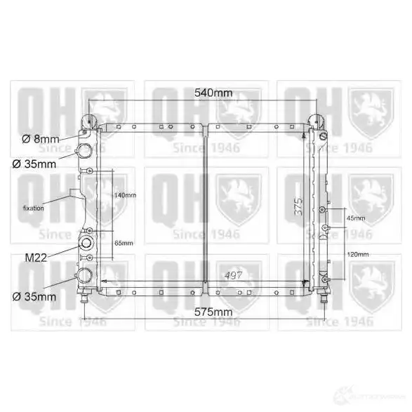 Радиатор охлаждения двигателя QUINTON HAZELL 669853 qer1082 S AD58N7 5016593368583