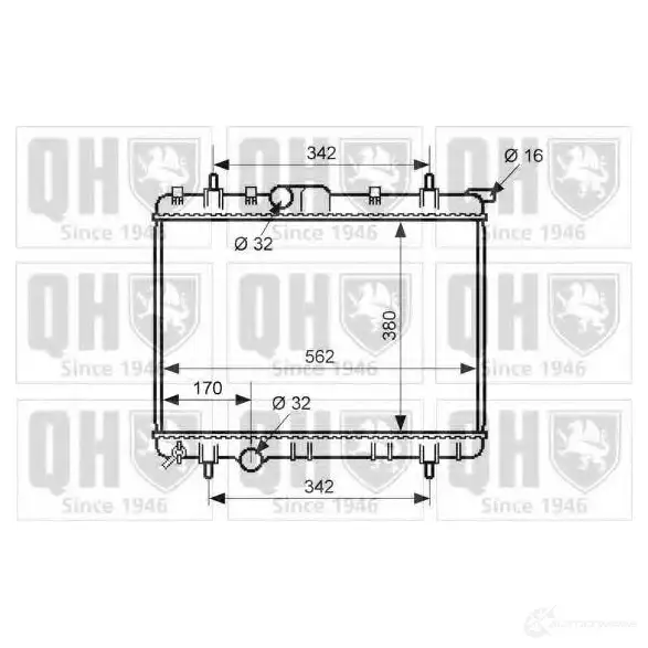 Радиатор охлаждения двигателя QUINTON HAZELL 670891 qer2281 B0Z RLB 5050438007930