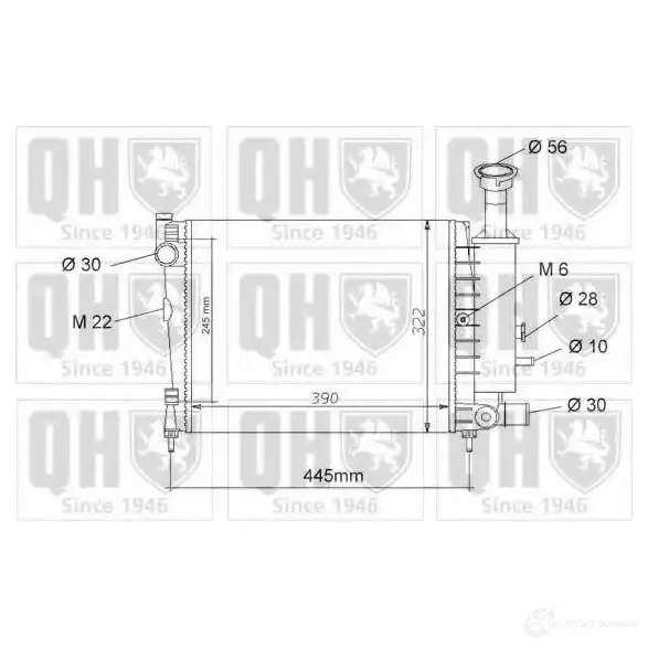 Радиатор охлаждения двигателя QUINTON HAZELL qer1050 669835 IAQWBP 4 5016593368293