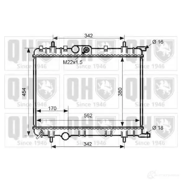 Радиатор охлаждения двигателя QUINTON HAZELL 671092 O09 510 qer2482 5050438134711