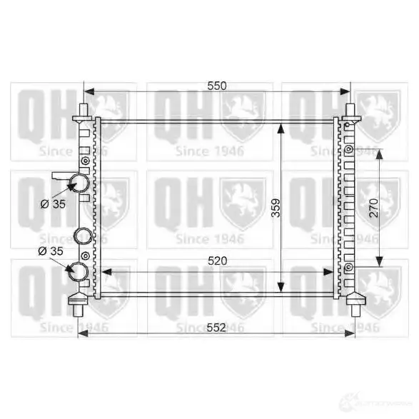Радиатор охлаждения двигателя QUINTON HAZELL T0L8 XL qer2397 671007 5050438133868