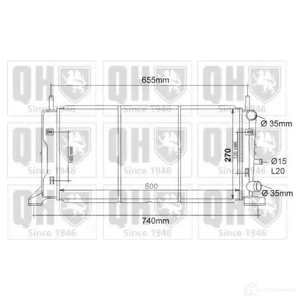 Радиатор охлаждения двигателя QUINTON HAZELL CNG 0G qer1113 669881 5016593368903