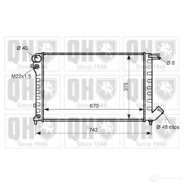 Радиатор охлаждения двигателя QUINTON HAZELL 5016594017046 qer1915 670536 7NE 12IH изображение 0