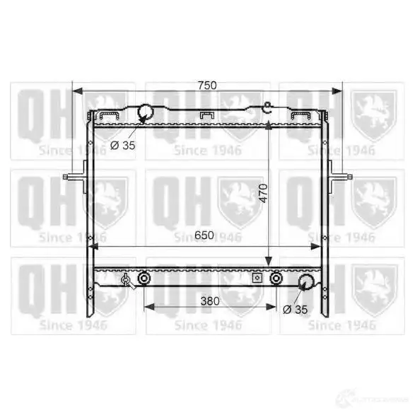 Радиатор охлаждения двигателя QUINTON HAZELL 3BUN AM0 670818 qer2208 5050438007206