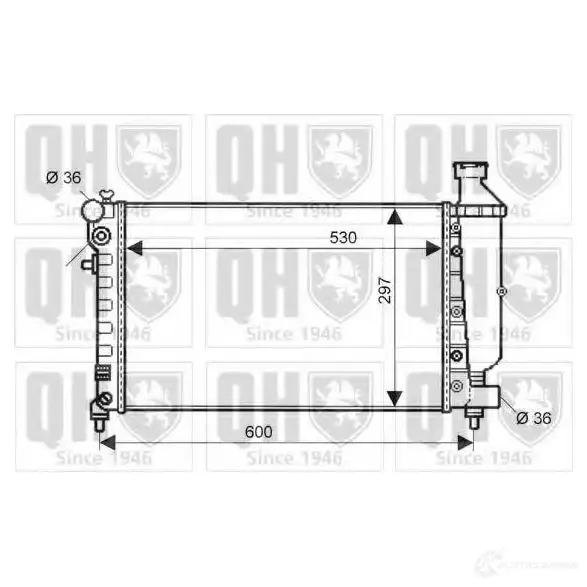 Радиатор охлаждения двигателя QUINTON HAZELL FWK RHM 5016593551190 qer1609 670293