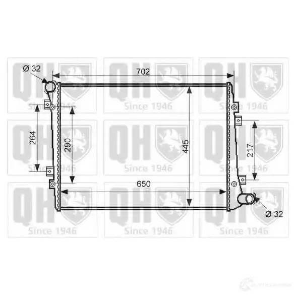 Радиатор охлаждения двигателя QUINTON HAZELL 5050438135244 671145 CC VTV6E qer2535 изображение 0