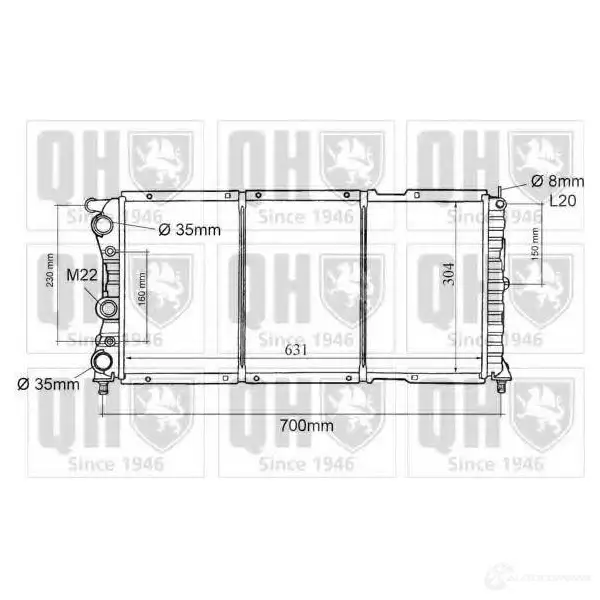Радиатор охлаждения двигателя QUINTON HAZELL AX3 FDP 669847 5016593368521 qer1076