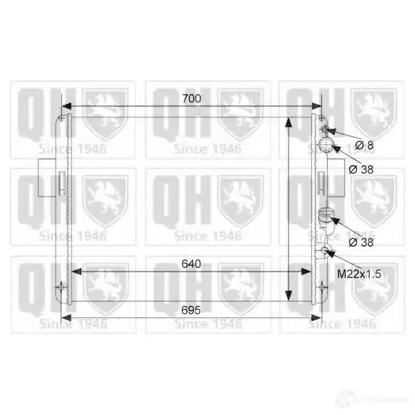 Радиатор охлаждения двигателя QUINTON HAZELL 670561 qer1940 5016594017244 0SZ0 KJP