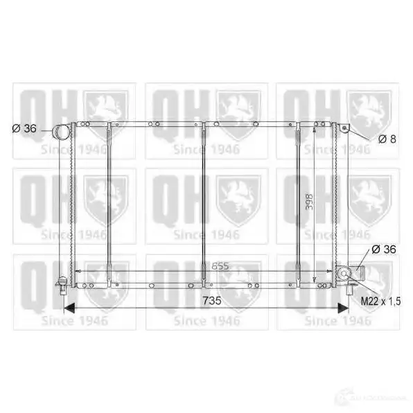 Радиатор охлаждения двигателя QUINTON HAZELL 670290 qer1605 5016593551152 G 09ZQK