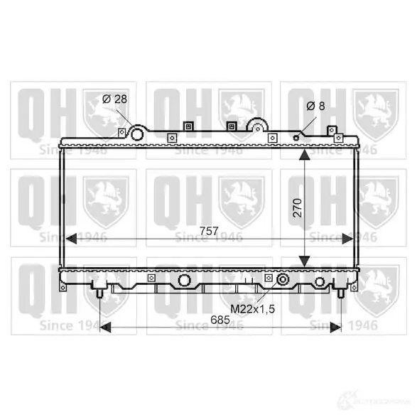 Радиатор охлаждения двигателя QUINTON HAZELL 670784 5050438006858 54X1EG J qer2173