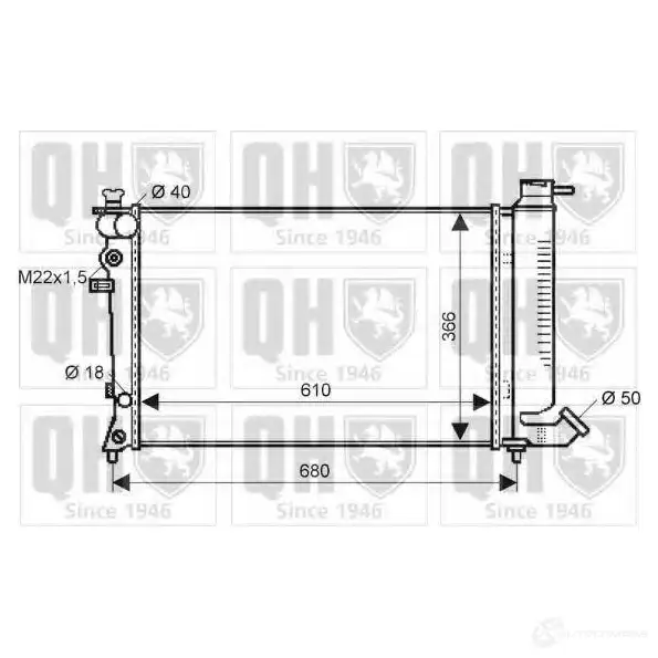 Радиатор охлаждения двигателя QUINTON HAZELL qer1801 670440 A3R GNLC 5016593552944 изображение 0