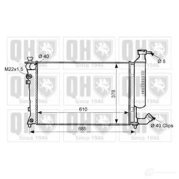 Радиатор охлаждения двигателя QUINTON HAZELL 5016594017435 670581 O2XUR 8 qer1962 изображение 0