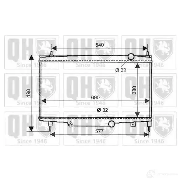 Радиатор охлаждения двигателя QUINTON HAZELL 670649 qer2033 5016594018999 S4 2FTX5 изображение 0