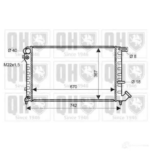 Радиатор охлаждения двигателя QUINTON HAZELL 5016593552975 qer1804 1I YI4QZ 670443