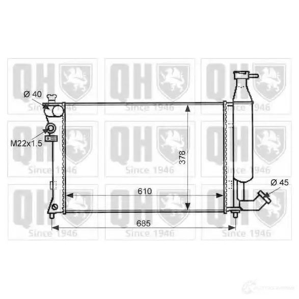 Радиатор охлаждения двигателя QUINTON HAZELL 670222 PRAE 45 5016593397651 qer1526