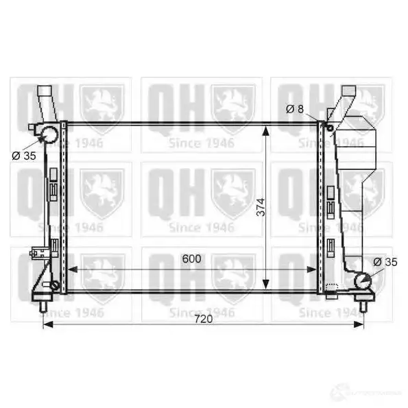 Радиатор охлаждения двигателя QUINTON HAZELL 671038 KGE 9P 5050438134179 qer2428