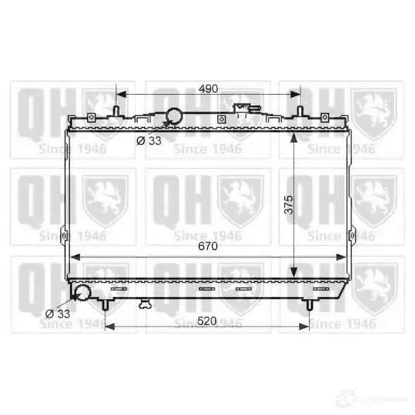 Радиатор охлаждения двигателя QUINTON HAZELL 670809 RA SQH qer2199 5050438007114