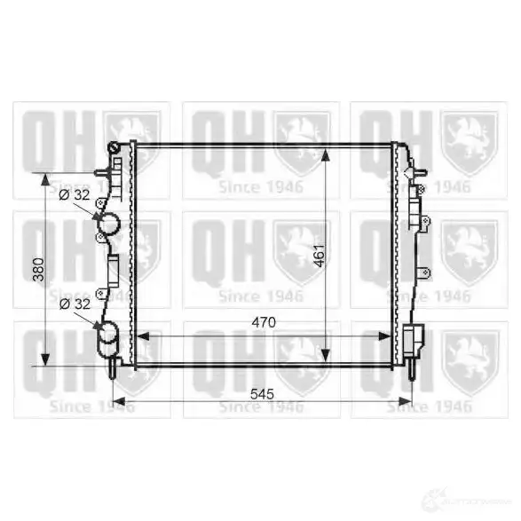 Радиатор охлаждения двигателя QUINTON HAZELL 57 8IX 670907 qer2297 5050438008098 изображение 0