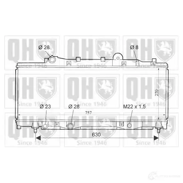 Радиатор охлаждения двигателя QUINTON HAZELL 5016593551299 1I5 U2 670302 qer1619