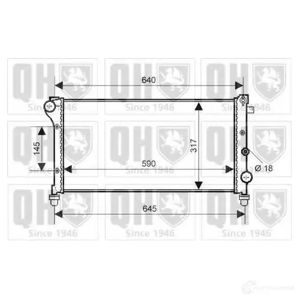 Радиатор охлаждения двигателя QUINTON HAZELL 5050438006612 KQ AIY qer2149 670760