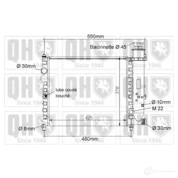 Радиатор охлаждения двигателя QUINTON HAZELL SY 3UIB qer1027 669817 5016593368095
