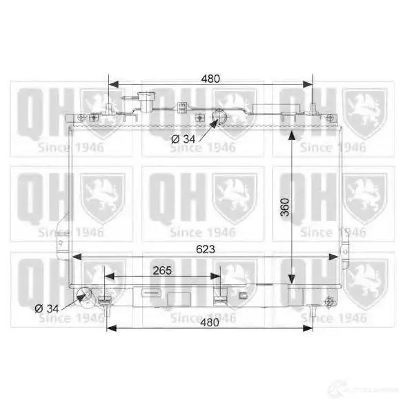 Радиатор охлаждения двигателя QUINTON HAZELL 670805 5050438007077 qer2195 J HXEC3 изображение 0