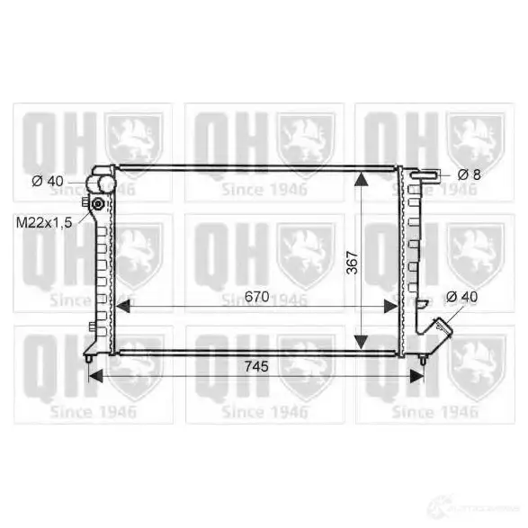 Радиатор охлаждения двигателя QUINTON HAZELL P8FG TK3 qer2062 670678 5050438001341