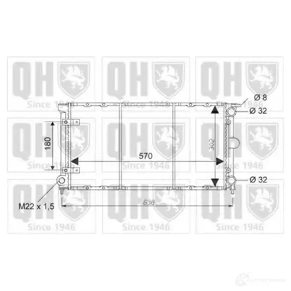 Радиатор охлаждения двигателя QUINTON HAZELL qer1664 5016593551633 Z Z279 670343