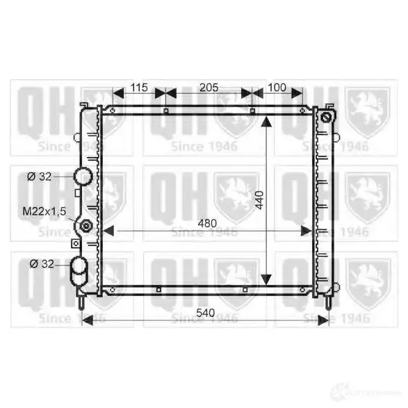 Радиатор охлаждения двигателя QUINTON HAZELL 670478 qer1845 G20JQB X 5016593553354 изображение 0