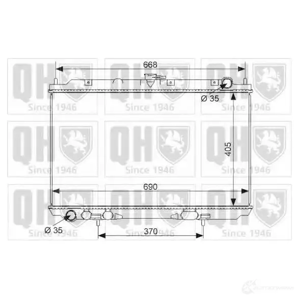 Радиатор охлаждения двигателя QUINTON HAZELL 671054 qer2444 5050438134339 I9F5IR D изображение 0