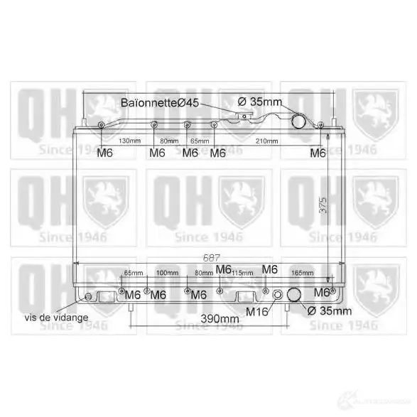 Радиатор охлаждения двигателя QUINTON HAZELL qer1202 5016593369658 2O D6JK 669941