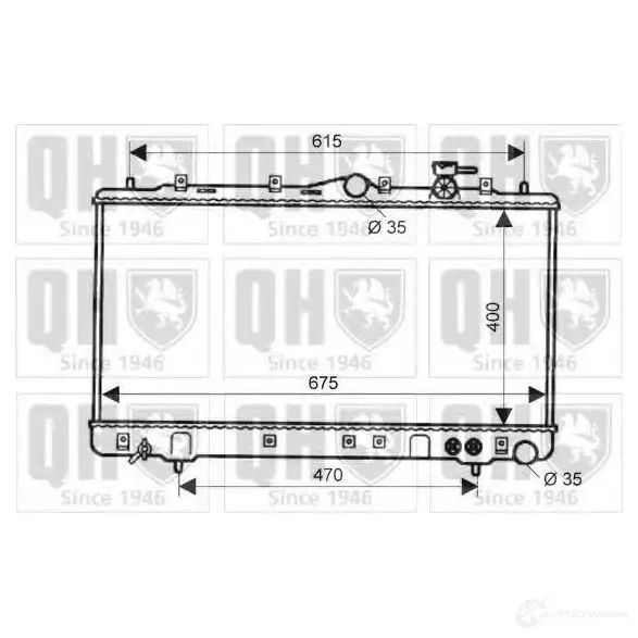 Радиатор охлаждения двигателя QUINTON HAZELL M8AADA T 670560 qer1939 5016594018036