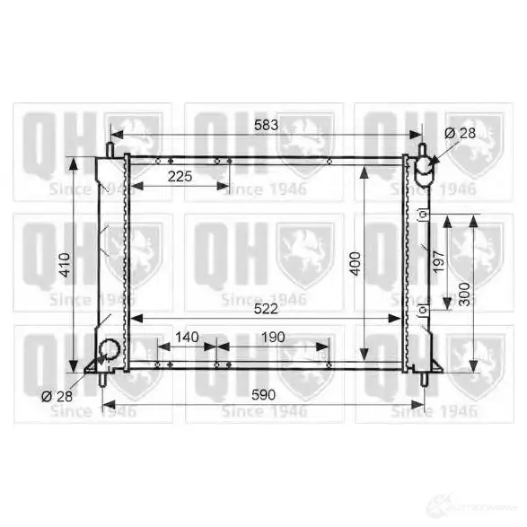 Радиатор охлаждения двигателя QUINTON HAZELL 5016594019224 qer2057 500 R1Q7 670673