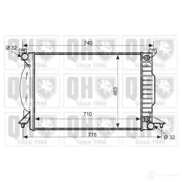 Радиатор охлаждения двигателя QUINTON HAZELL 7TUN UR qer2538 671148 5050438135275