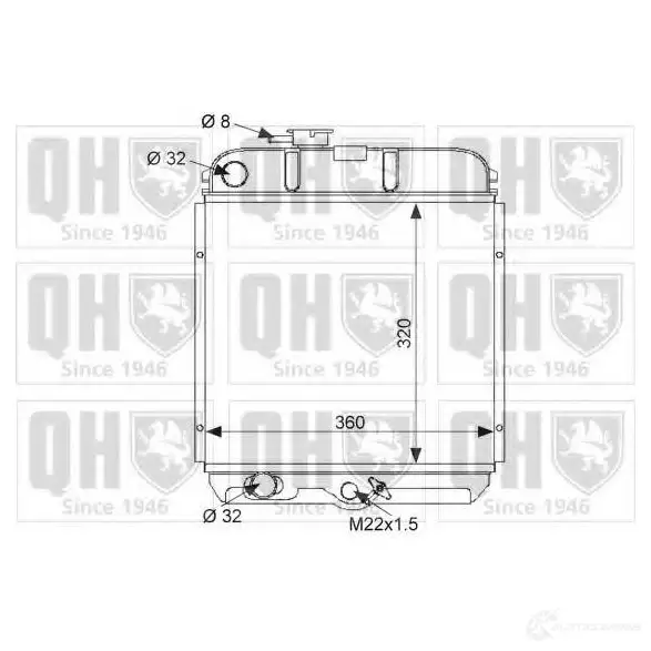 Радиатор охлаждения двигателя QUINTON HAZELL qer1258 669988 5016593370166 STQ D6