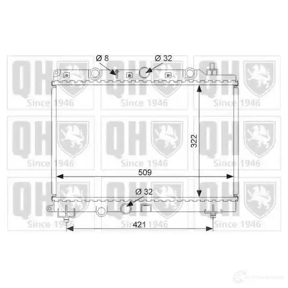 Радиатор охлаждения двигателя QUINTON HAZELL 670168 5016593372337 qer1470 4D AO0C