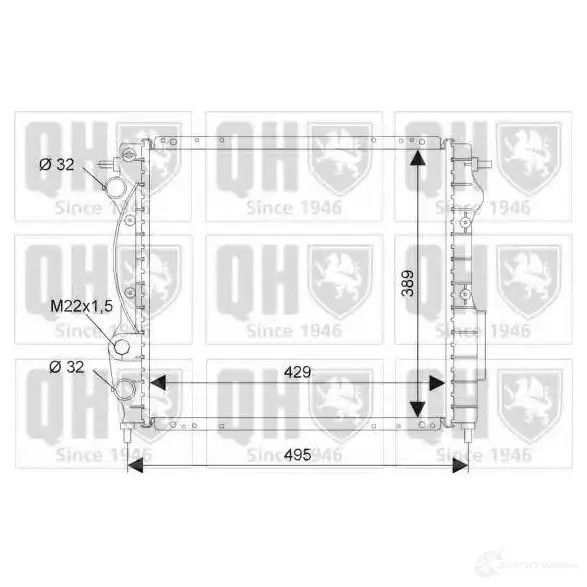 Радиатор охлаждения двигателя QUINTON HAZELL qer1550 5016593397897 670245 URP7M 5O