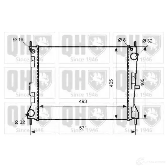 Радиатор охлаждения двигателя QUINTON HAZELL qer2492 5050438134810 W SPZV 671102 изображение 0