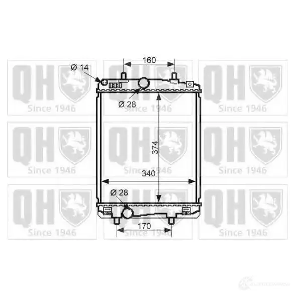 Радиатор охлаждения двигателя QUINTON HAZELL 9J7T KP5 qer2525 671135 5050438135145 изображение 0