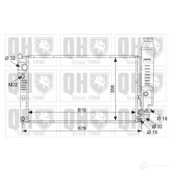 Радиатор охлаждения двигателя QUINTON HAZELL 670156 5016593372207 qer1456 BX VP5A3