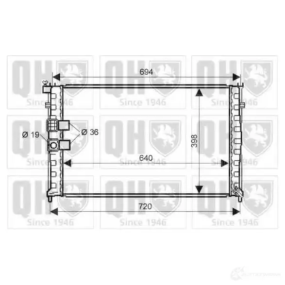 Радиатор охлаждения двигателя QUINTON HAZELL 670450 5016593553057 qer1813 Q 3M8X8 изображение 0