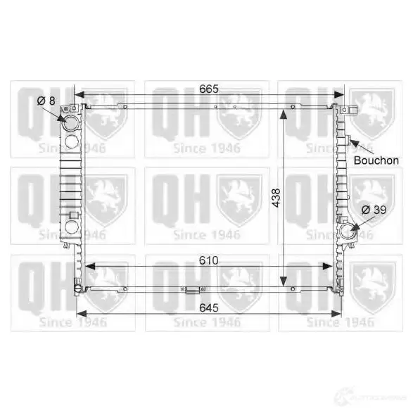 Радиатор охлаждения двигателя QUINTON HAZELL qer1596 670285 WTU FG5 5016593551084
