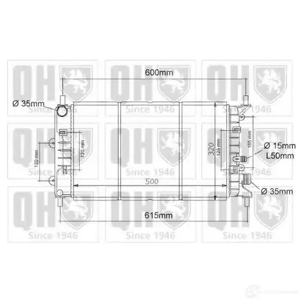 Радиатор охлаждения двигателя QUINTON HAZELL qer1109 669877 EL61 V 5016593368866