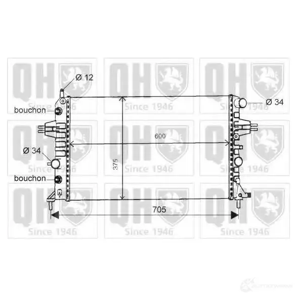 Радиатор охлаждения двигателя QUINTON HAZELL 670364 5016593551817 QIU2X NU qer1685