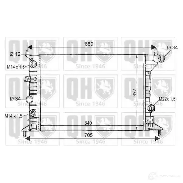Радиатор охлаждения двигателя QUINTON HAZELL 670378 qer1700 0G LJP 5016593551961