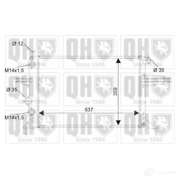 Радиатор охлаждения двигателя QUINTON HAZELL 5016593551800 670363 qer1684 7BQ 07