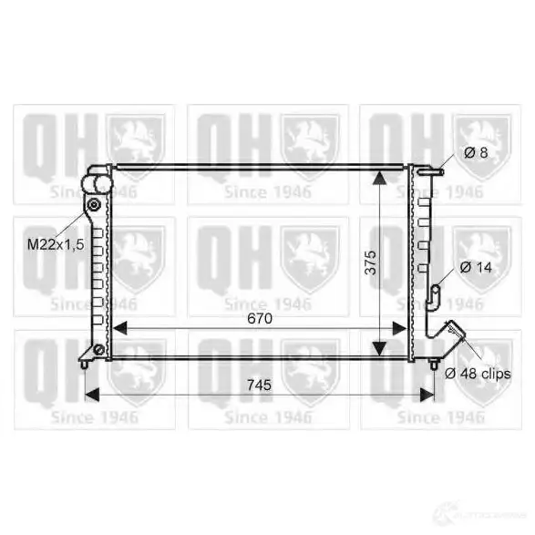 Радиатор охлаждения двигателя QUINTON HAZELL 670537 G ZRHU 5016594017053 qer1916