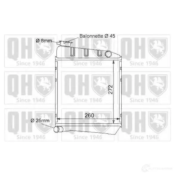 Радиатор охлаждения двигателя QUINTON HAZELL 669807 GF ERG35 5016593367982 qer1014